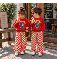 Go Bananas Baskılı Sweatshirt Muz Desenli Eşofman Kız & Erkek Çocuk 3İp Alt Üst Takım