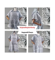 Kişiye Özel Baskılı Kapüşonlu Plaj Pançosu  İsim Yazılı Pamuklu Havlu Poncho Unisex Peştamal Kumaş (Gri)