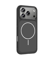iPhone 17 Pro Kılıf M-Safe Şarj Özellikli Metal Kamera Çerçeveli Sanremo Silikon Kılıf (Siyah)