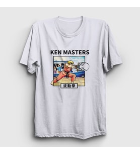 Presmono Unisex Beyaz Ken Oyun Street Fighter T-Shirt 405208tt