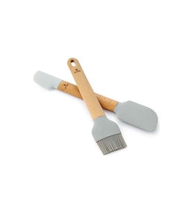 EMSAN SOFT SİLİKON FIRÇA SPATULA SETİ GRİ