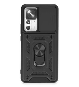 Pilelistore   Xiaomi Mi 12T Pro Kılıf Pars Lens Yüzüklü Silikon - Siyah