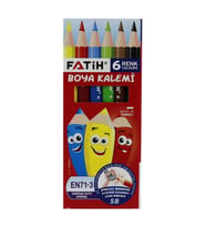 Fatih Kuru Boya Yarım Boy 6 Renk (48 Li Paket) (Karışık)