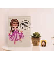BK Gift Kişiye Özel Kız Çocuk Kolay Yetişmiyor Karikatürlü Otantik Masaüstü Ahşap Palet Çerçeve-4 (Beyaz)