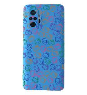 Xiaomi Redmi Note 10 Pro Uyumlu Lansman Kılıf Hello Kitty Tasarımlı İçi Kadife Kapak-Mavi (Şeffaf)