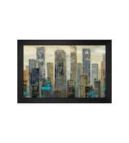 Soyut Binalar Motifli Kanvas Tablo 80 x 110 cm Siyah Çerçeve