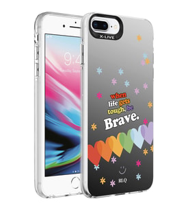 Apple iPhone 7 Plus Kılıf Desenli Zore Silver Sert Kılıf Kalp