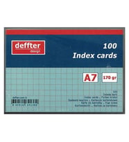 Deffter A7 Kareli Index Kartı Mavi