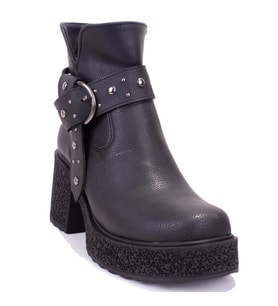 Dagoster DZA07-8962278 Siyah Günlük Platform Topuklu Kadın Bot