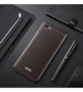 Xiaomi Redmi 6A Kılıf Esnek Soft Karbon Tasarım Legion Serisi (Kahverengi)