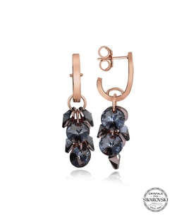 Swarovski Crystal Kadın Salkım Gümüş Rose Küpe