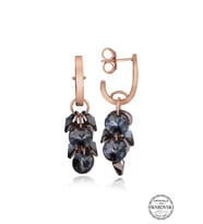Swarovski Crystal Kadın Salkım Gümüş Rose Küpe