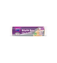 Büzgülü 10'lu Çöp Torbası Vanilya Kokulu Büyük Boy 65 x 70 cm Onikili Paket