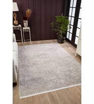 Dijital Kaymaz Yıkanabilir Gri Modern Salon Halısı Mutfak Halısı Koridor Halısı Yolluk HLN1792