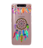 PrintiFy Samsung Galaxy A80 ile Uyumlu Nazar Boncuğu 6 Baskılı Kamera Korumalı Şeffaf Silikon Kılıf