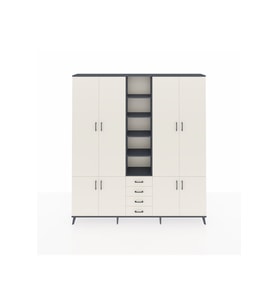 Arges Gardrop 17 Raflı 4 Çekmeceli 8 Kapaklı 220x30x243 Antrasit-Aytaşı