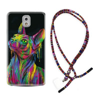 Samsung Note 3 4 5 8 9 20 Ultra 10 Lite Kılıf Boyun Asklı Rasta Silikon Color Cat 1754