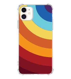Apple iPhone 11 Uyumlu Köşe Korumalı Antişok  Kapak Renk Cümbüşü Tasarımlı Şeffaf Silikon Kılıf