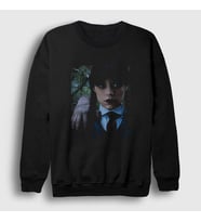 Presmono Unisex Siyah Thing And Wednesday Addams Family Addams Ailesi Sweatshirt 366251tt