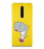 Xiaomi Mi 9T Pro Soft Premier Kapak Pearl Yengeç Tasarımlı Silikon Kılıf - Sarı (Şeffaf)