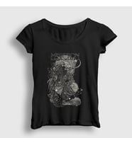 Presmono Kadın Siyah Legend Mastodon T-Shirt 163337tt