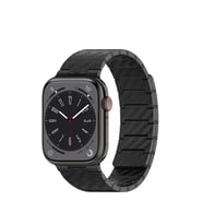 Movenchy Apple Watch 45mm Carbon Steel Kordon - Siyah