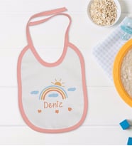 BK Kids Kişiye Özel Pembe Bebek Mama Önlüğü - Model 169