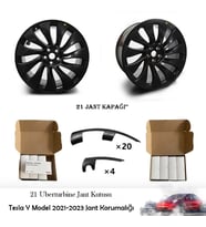Monozone 21 İnç Tesla Y Model Jant Kapağı Korumalığı Jant Yama Uberurbine 2021-2023 Tesla Mat Siyah
