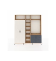 Arges Dolap 9 Raflı 3 Çekmeceli 2 Askılı 220x30x243 Çam-Aytaşı/Antrasit
