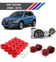 Otozet - VW Tiguan Bijon Civata Kapağı Kırmızı Renk 20 Adetli Set 17mm 1K06011739B9
