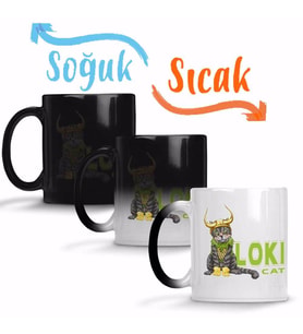 Loki Cat Kedi Sihirli Kupa Bardak Porselen