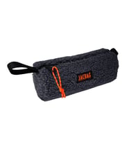 Jacbag Teddy Silindir Peluş Kalem Çantası Gri - Turuncu (Çok Renkli)