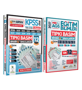 2027 KPSS Lisans ve MEB-AGS Eğitim Bilimleri ÖSYM Çıkmış Soru Tıpkı Basım 24lü (12+12) Deneme Paketi