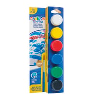 Carioca Tempera Yıkanabilir Poster Boya 25 ml x 6 Renk Fırçalı Set (Karışık)