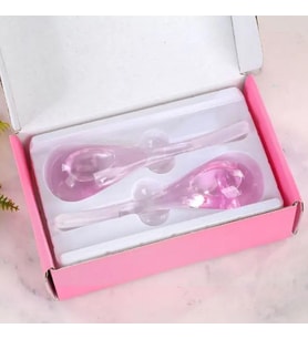 Face İce Roller Gua Sha Çiftli Yüz Buz Masaj Topu Pembe Renk