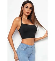 Bacio Kadın Sırtı Açık Siyah Belden Bağlamalı Crop Büstiyer BC5441