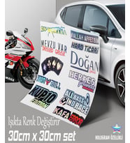 çoklu araba yazıları set hologram sticker set motosiklet kelebek cam bisiklet atv scooter araba uyumlu