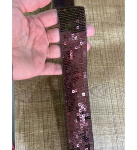 EN 4 CM KAHVERENGİ PUL PAYETLİ ŞERİT DEKORATİF ŞERİT BORDÜR (1 METRE )
