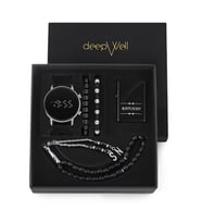 DEEPWELL Erkek Kol Saati Çakmak Tesbih Bileklik Seti dw255