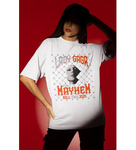 Tasarım Lady Gaga Mayhem Şarkıcı Baskılı Unisex Oversize Tişört
