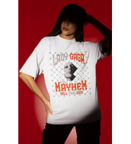 Tasarım Lady Gaga Mayhem Şarkıcı Baskılı Unisex Oversize Tişört