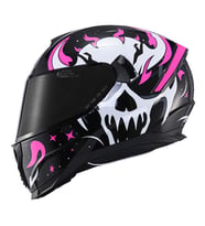 Motosiklet Double ve Güneş Vizörlü Full Face Kask Ce Motor Kaskı Skull