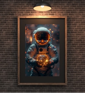 Astronot Uzay Metal Poster Metal Tablo Metal Üzerine Baskılı Metal Poster Ev Duvar Dekorasyon