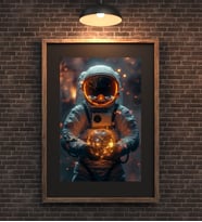 Astronot Uzay Metal Poster Metal Tablo Metal Üzerine Baskılı Metal Poster Ev Duvar Dekorasyon