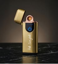 Kişiye Özel İsim Baskılı Sarı USB Şarjlı Alevsiz Premium Çakmak