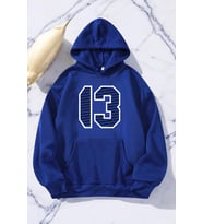 Blackstar 13 Baskılı Unisex Oversize Sweatshirt (Mavi)