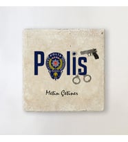 Kişiye Özel Polislere Özel Taş Bardak Altlığı