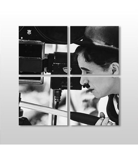 Charlie Chaplin Kanvas Tablo 80x80cm (Karışık)