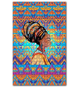 Cakapuzzle Afrikalı Kadın ve Renkli Tribal Desenler Puzzle Yapboz MDF (Ahşap) (120 Parça)