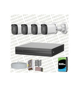 Provzen Dahua Full HD 4 Kameralı Güvenlik Kamerası + 500GB HDD